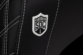 Saddlemen SDC Pro Series Performance Gripper Seat, White Stitch - 06-17 Dyna Seat Saddlemen