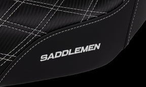 Saddlemen SDC Pro Series Performance Gripper Seat, White Stitch - 06-17 Dyna Seat Saddlemen