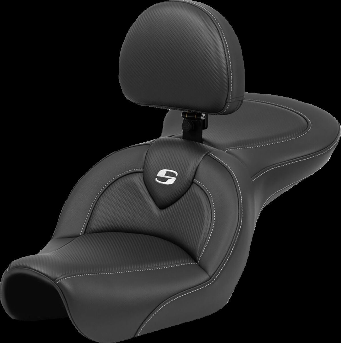 Saddlemen Roadsofa CF With Driver's Backrest Seat - 04-05 Dyna Seat Saddlemen