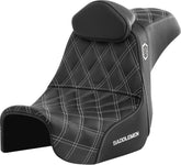 SDC Pro Series Performance Gripper Seat w/Lumbar Rest, White Stitch - 06-17 Dyna Seat Saddlemen Default Title