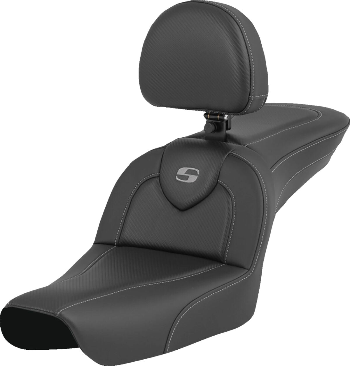 Saddlemen Roadsofa CF With Driver's Backrest Seat - 04-05 Dyna Seat Saddlemen