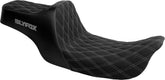 Slyfox Seat Highnoon Silver Logo Slip SEATS-FOR HARLEY DYNAGLIDE Slyfox