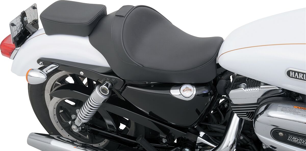 Drag Specialties Seats Pillion Pad Solo Seat Rear Solo Vinyl Black Seat Drag Specialties
