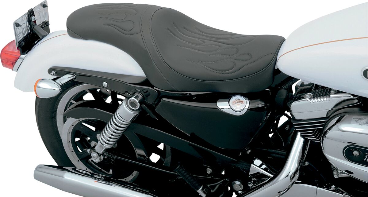 Drag Specialties Seats Seat Predator Rear Full Length Vinyl Black Seat Drag Specialties