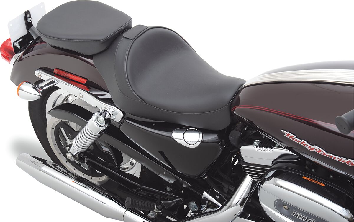 Drag Specialties Seats Pillion Pad Solo Seat Rear Solo Vinyl Black Seat Drag Specialties