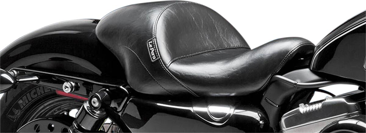 Le Pera Aviator Up Front Solo Seat, Smooth Black - 10-22 Sportster Seat Le Pera