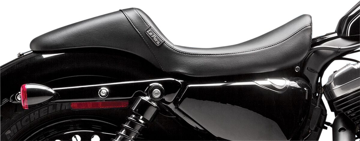 Le Pera Daytona Sport Daddy Long Legs Seat, Smooth Black - 10-22 Sportster (3.3 Gal Tank) Seat Le Pera