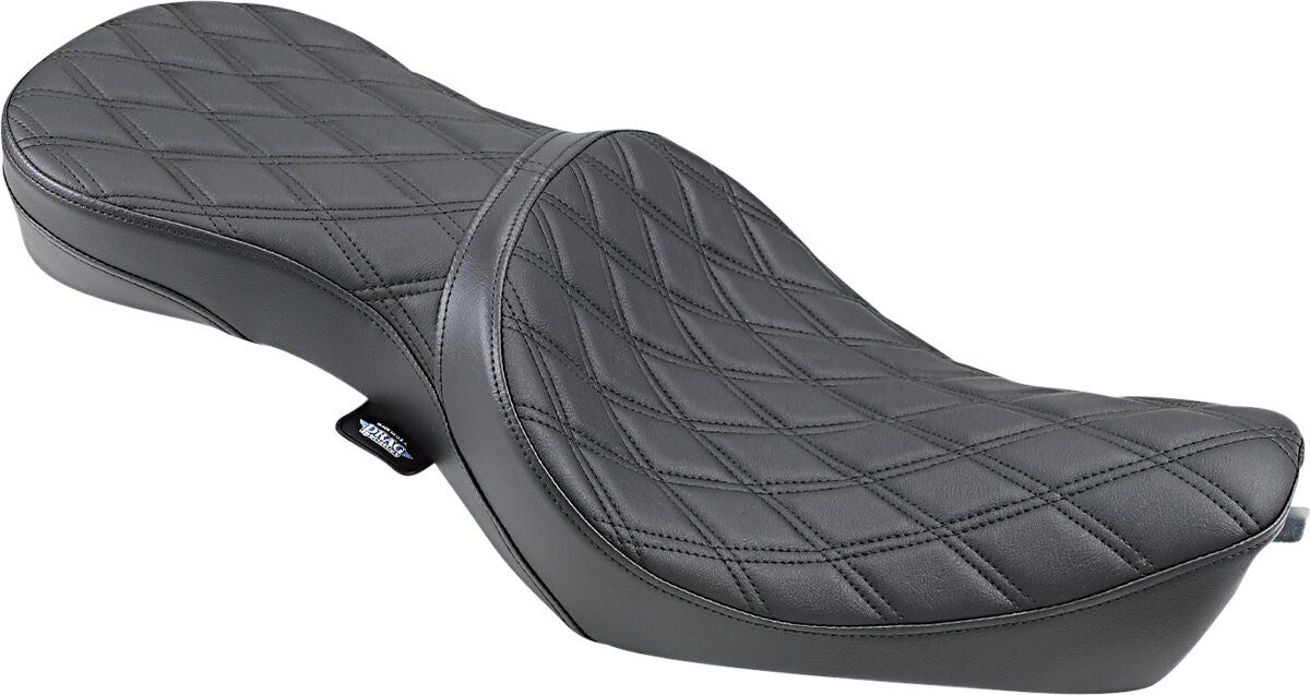 Drag Specialties Seats Seat Low Profile Double Bucket Diamond Black Seat Drag Specialties