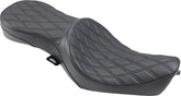 Drag Specialties Seats Seat Low Profile Double Bucket Diamond Black Seat Drag Specialties