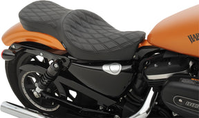 Drag Specialties Seats Seat Low Profile Double Bucket Diamond Black Seat Drag Specialties