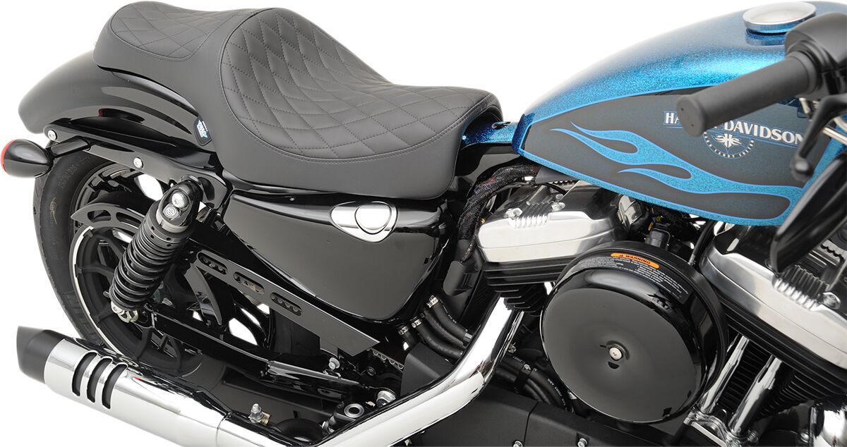 Drag Specialties Seats Seat Caballero 2 Up Diamond Style Black Seat Drag Specialties