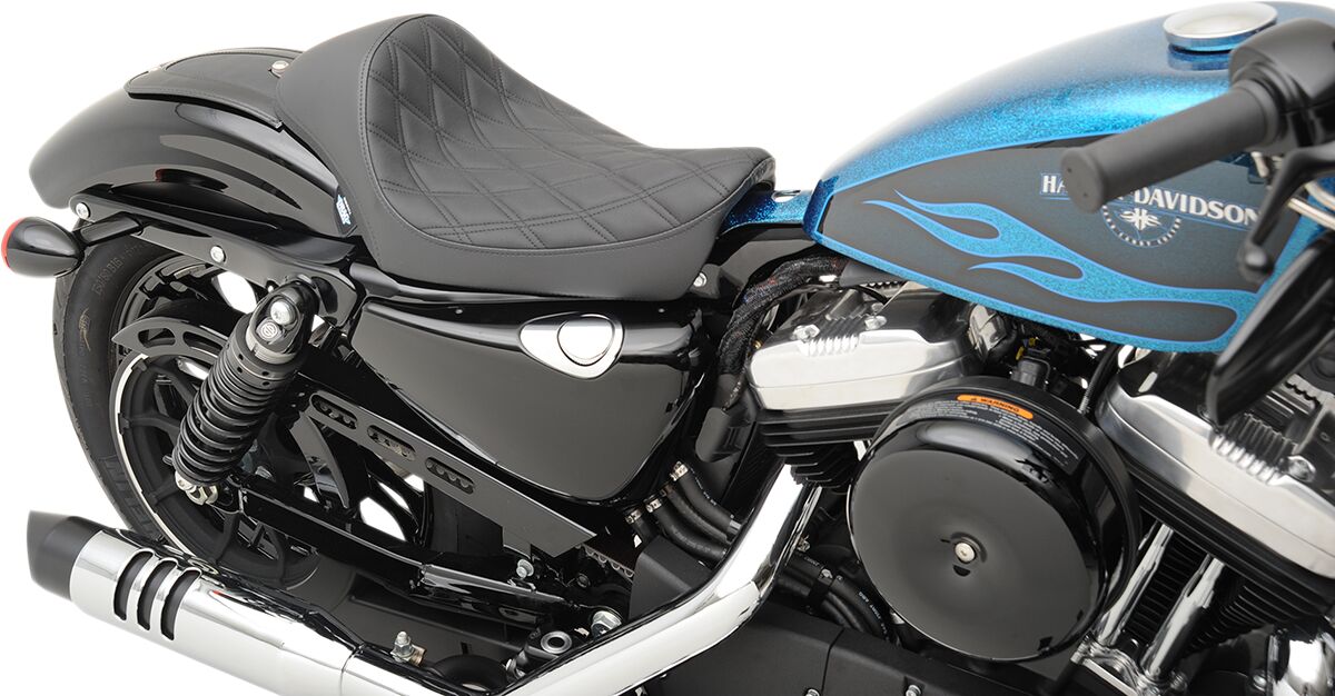 Drag Specialties Seats Seat Solo Cafe` Diamond Style Black Seat Drag Specialties Seats