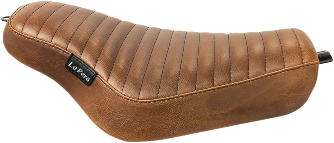 Le Pera Streaker Solo Pleated Seat, Brown - 10-22 Sportster Seat Le Pera