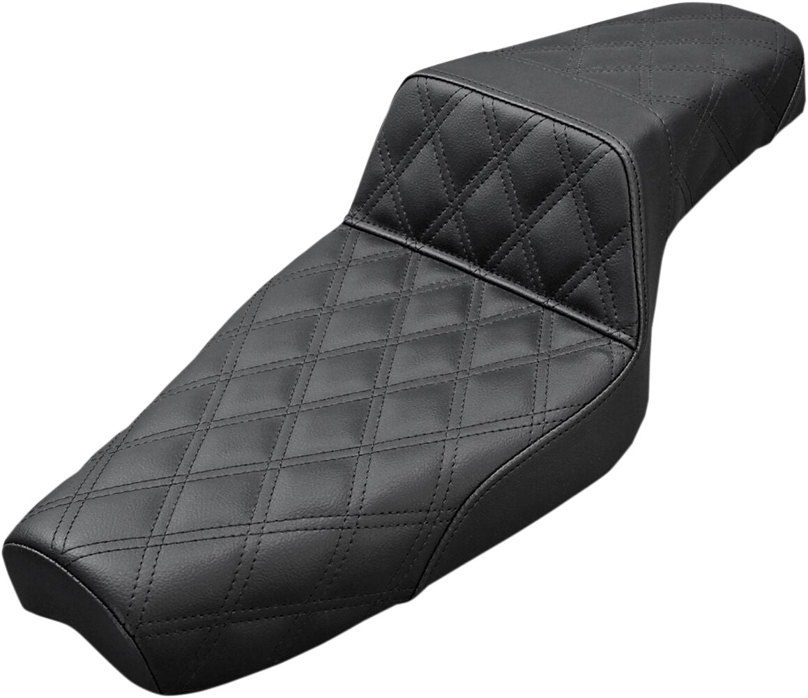 Saddlemen Step Up Front & Rear LS Seat, Black - 04-22 Sportster (15L Tank) Seat Saddlemen