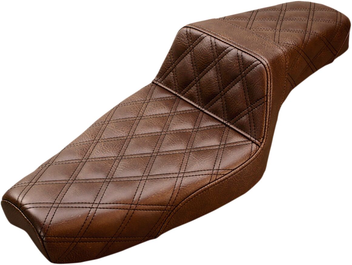 Saddlemen Step Up Front & Rear LS Seat, Brown - 04-22 Sportster (15L Tank) Seat Saddlemen