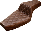 Saddlemen Step Up Front & Rear LS Seat, Brown - 04-22 Sportster (15L Tank) Seat Saddlemen