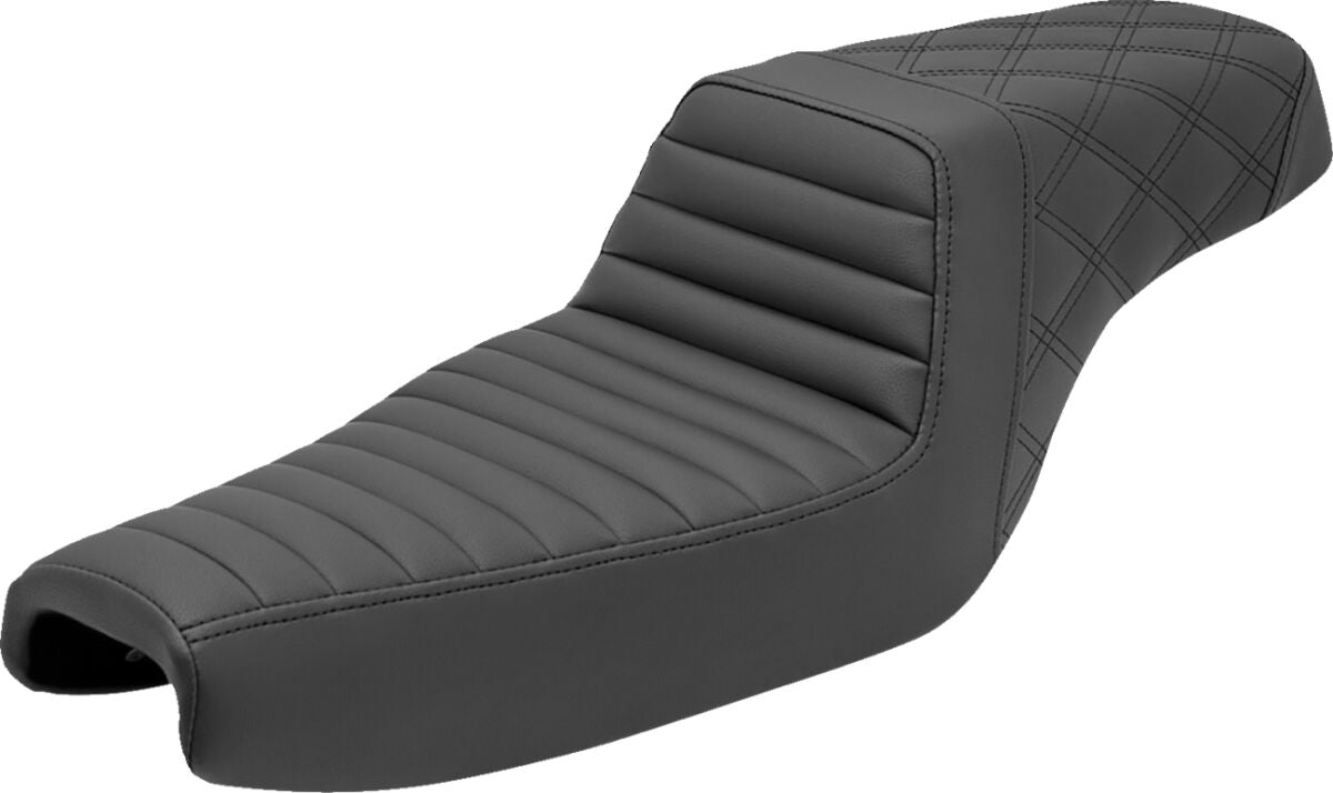 Saddlemen Step Up Front TR & Rear LS Seat, Black - 04-22 Sportster (Forty-Eight and 12L Tank) Seat Saddlemen