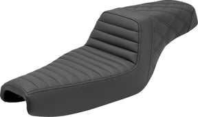 Saddlemen Step Up Front TR & Rear LS Seat, Black - 04-22 Sportster (Forty-Eight and 12L Tank) Seat Saddlemen