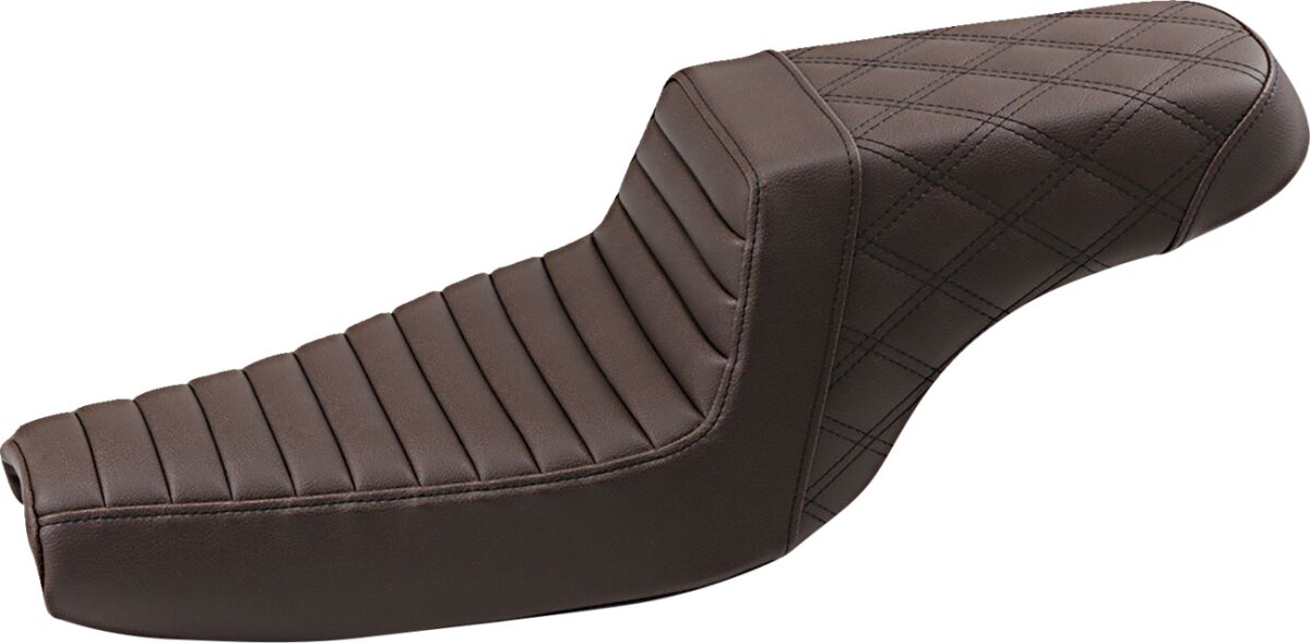 Saddlemen Step Up Front TR & Rear LS Seat, Brown - 04-22 Sportster (Forty-Eight and 12L Tank) Seat Saddlemen