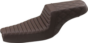 Saddlemen Step Up Front TR & Rear LS Seat, Brown - 04-22 Sportster (Forty-Eight and 12L Tank) Seat Saddlemen