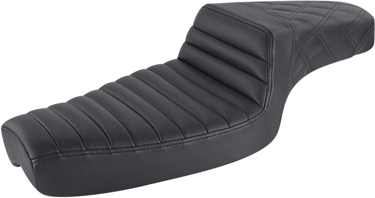 Saddlemen Step Up Front TR & Rear LS Seat, Black - 79-03 Sportster Seat Saddlemen