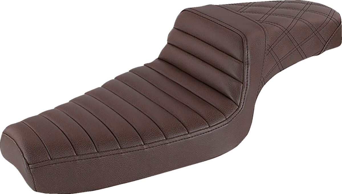 Saddlemen Step Up Front TR & Rear LS Seat, Brown - 79-03 Sportster Seat Saddlemen
