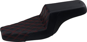 Saddlemen Step Up LS Seat, Red Stitch - 04-22 Sportster (Forty-Eight and 12L Tank) Seat Saddlemen