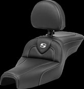 Saddlemen Roadsofa CF With Driver's Backrest Seat - 04-22 Sportster (15L Tank) Seat Saddlemen