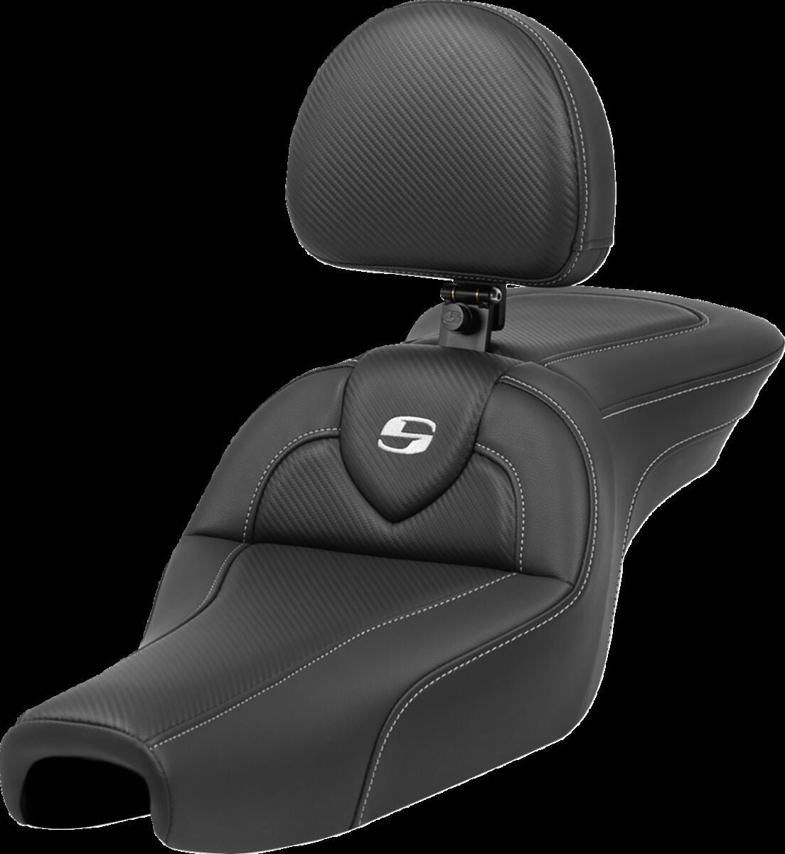 Saddlemen Roadsofa CF With Driver's Backrest Seat - 04-22 Sportster (12L Tank) Seat Saddlemen
