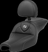 Saddlemen Roadsofa CF With Driver's Backrest Seat - 04-22 Sportster (12L Tank) Seat Saddlemen