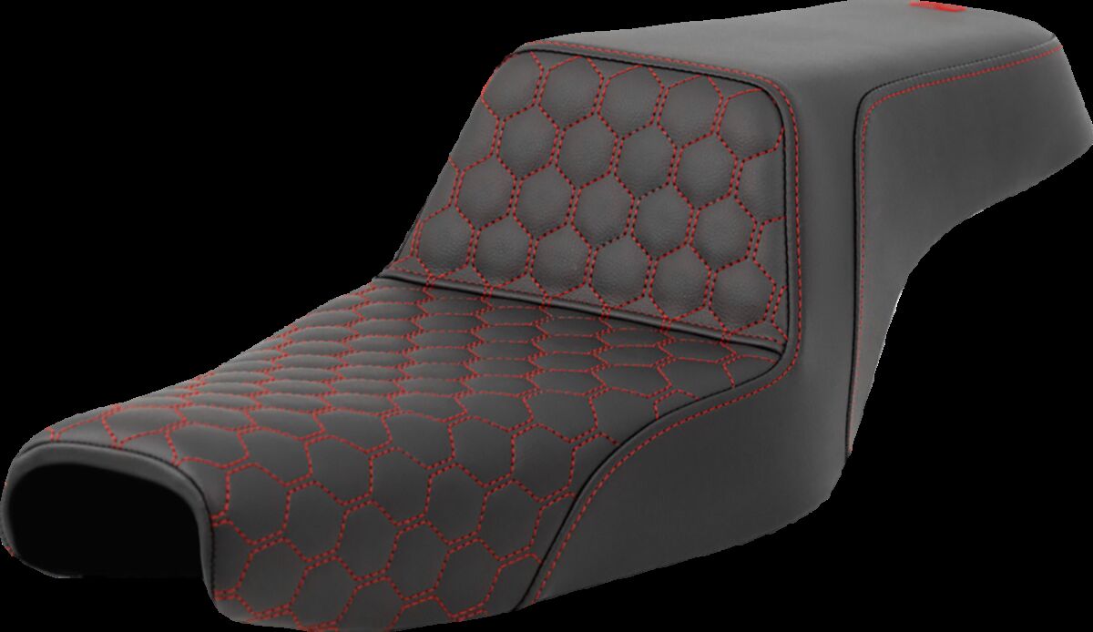 Saddlemen Step Up HC Seat, Red Stitch - 04-22 Sportster (Forty-Eight and 12L Tank) Seat Saddlemen