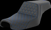 Saddlemen Step Up HC Seat, Blue Stitch - 04-22 Sportster (Forty-Eight and 12L Tank) Seat Saddlemen