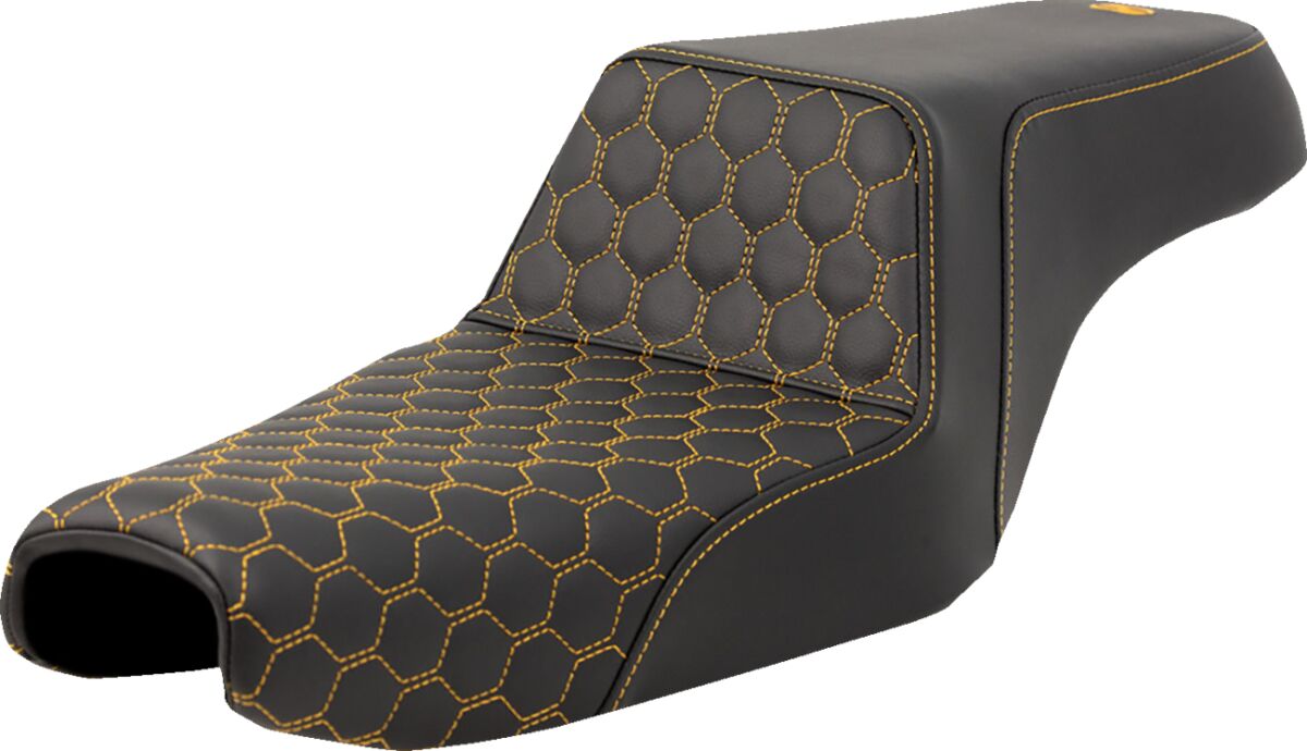 Step Up HC Seat, Gold Stitch - 04-22 Sportster (Forty-Eight and 12L Tank) Seat Saddlemen Default Title