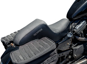 The Drifter Seat, Black Logo - 04-09 Sportster Seat Slyfox Performance