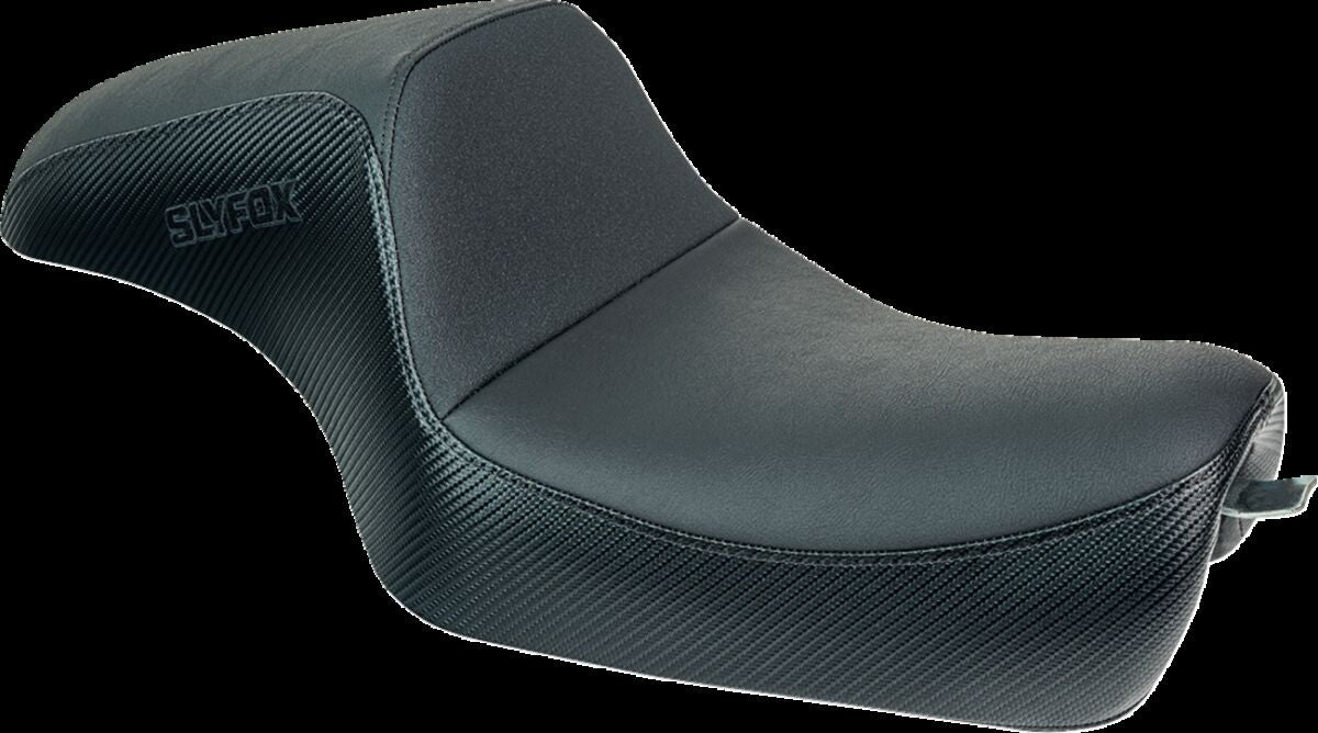 Slyfox The Drifter Seat, Black Logo - 04-09 Sportster Seat Slyfox