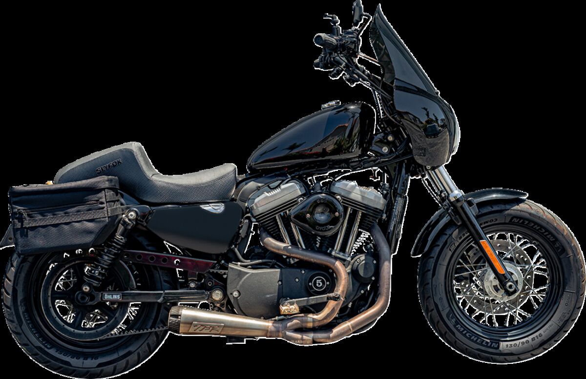 Slyfox The Drifter Seat, Black Logo - 04-09 Sportster Seat Slyfox