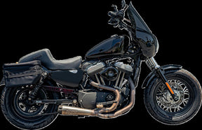 Slyfox The Drifter Seat, Black Logo - 04-09 Sportster Seat Slyfox