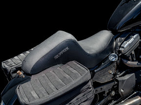 Slyfox The Drifter Seat, Black Logo - 04-09 Sportster Seat Slyfox