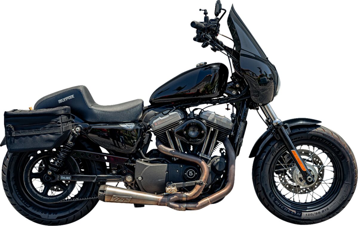 The Drifter Seat, Gray Logo - 04-09 Sportster Seat Slyfox Performance