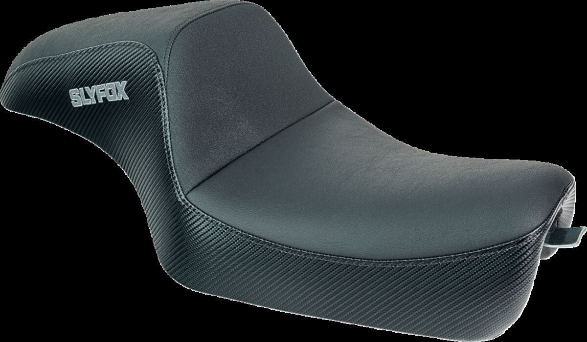 Slyfox The Drifter Seat, Gray Logo - 04-09 Sportster Seat Slyfox