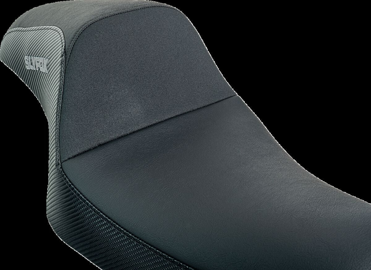 Slyfox The Drifter Seat, Gray Logo - 04-09 Sportster Seat Slyfox