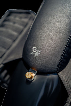 Slyfox The Drifter Seat, Gray Logo - 04-09 Sportster Seat Slyfox