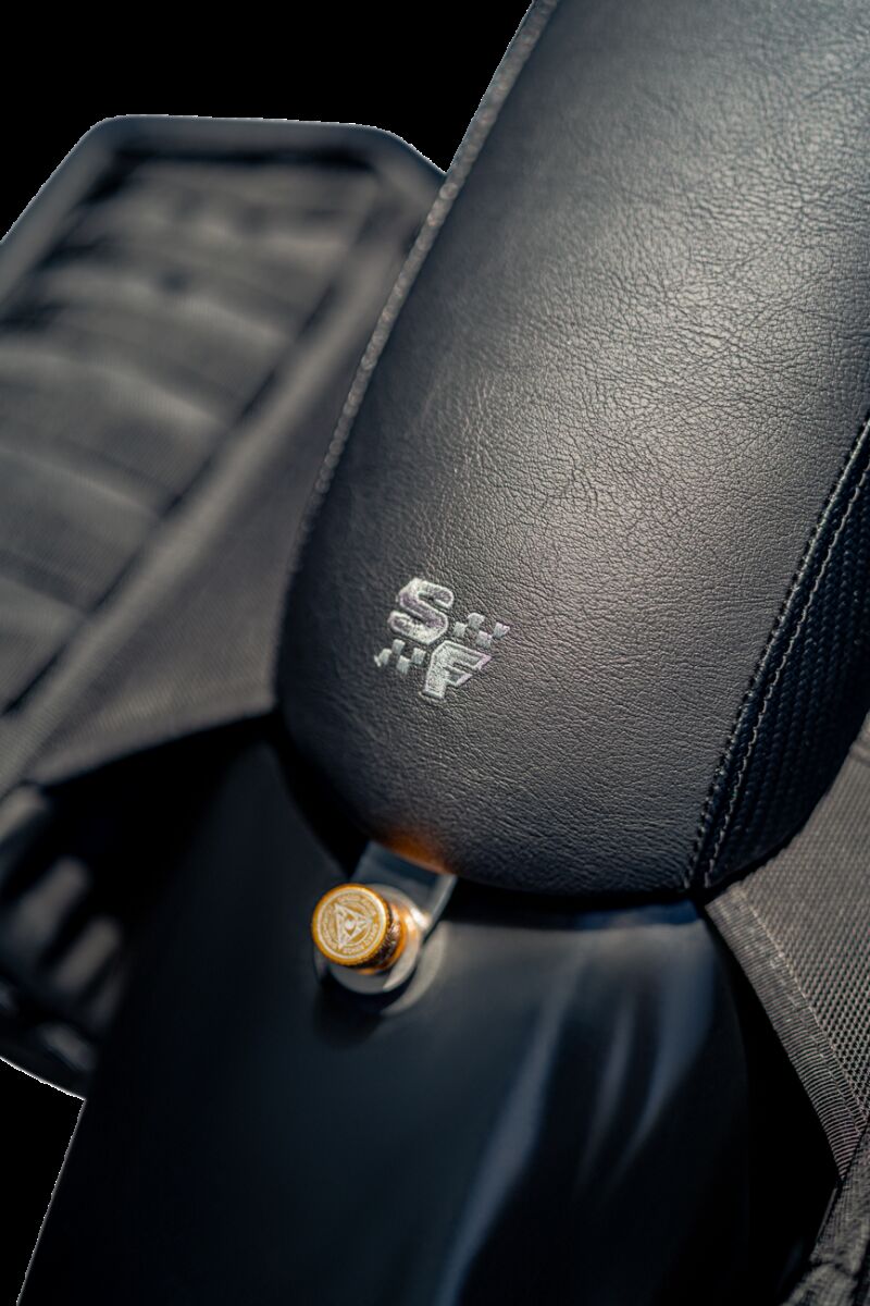 Slyfox The Drifter Seat, Gray Logo - 04-09 Sportster Seat Slyfox