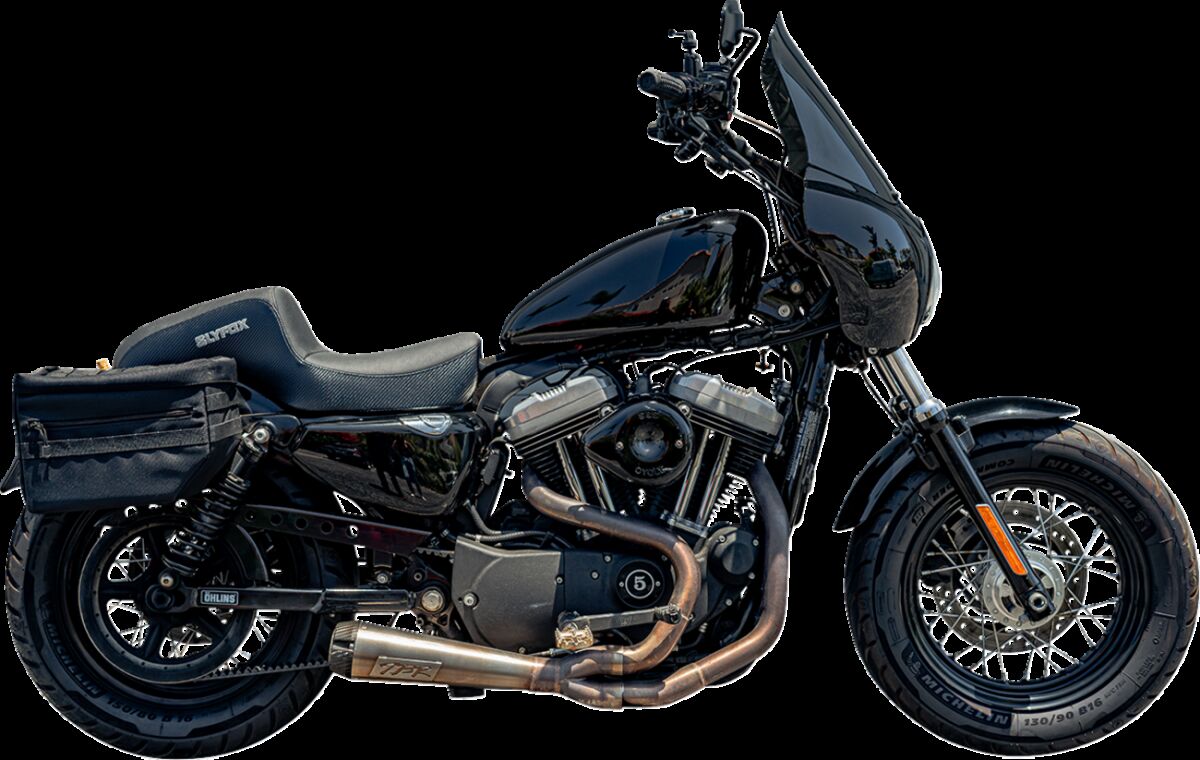 Slyfox The Drifter Seat, Gray Logo - 04-09 Sportster Seat Slyfox