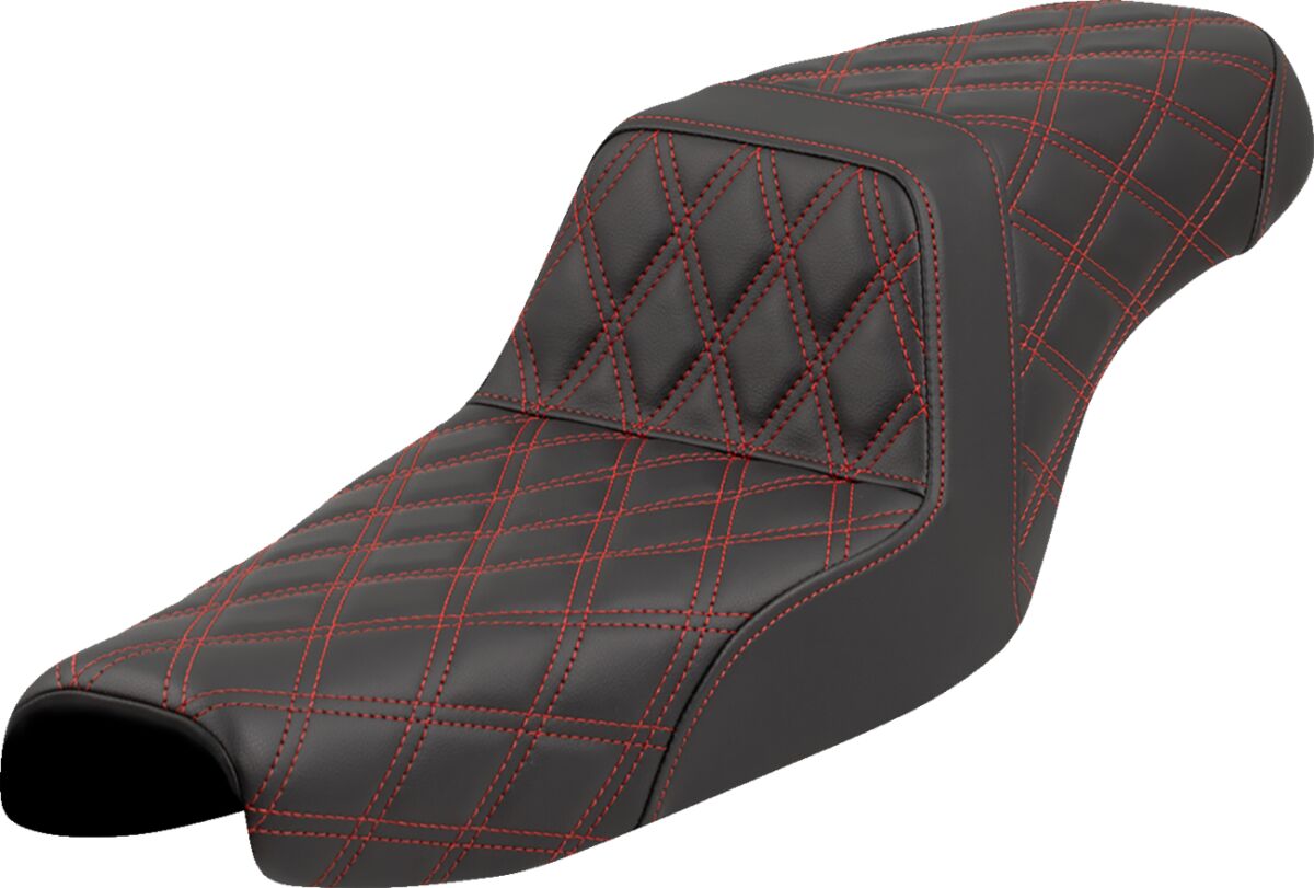 Saddlemen Step Up LS Seat, Red Stitch - 04-22 Sportster (Forty-Eight and 12L Tank) Seat Saddlemen