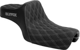 Slyfox Seat Highnoon Silver Logo Slip SEATS-FOR HARLEY SPORTSTER Slyfox