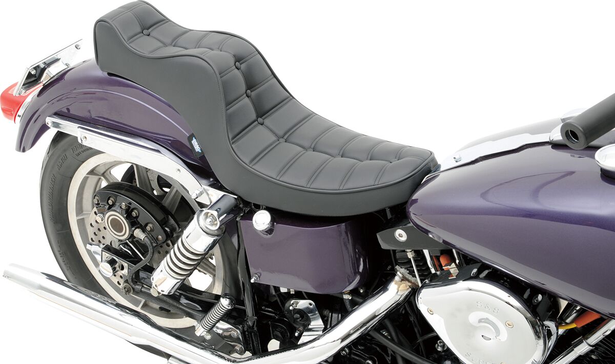 Drag Specialties Seats Seat Mini King And Queen Rear 2 Up Vinyl Black Seat Drag Specialties