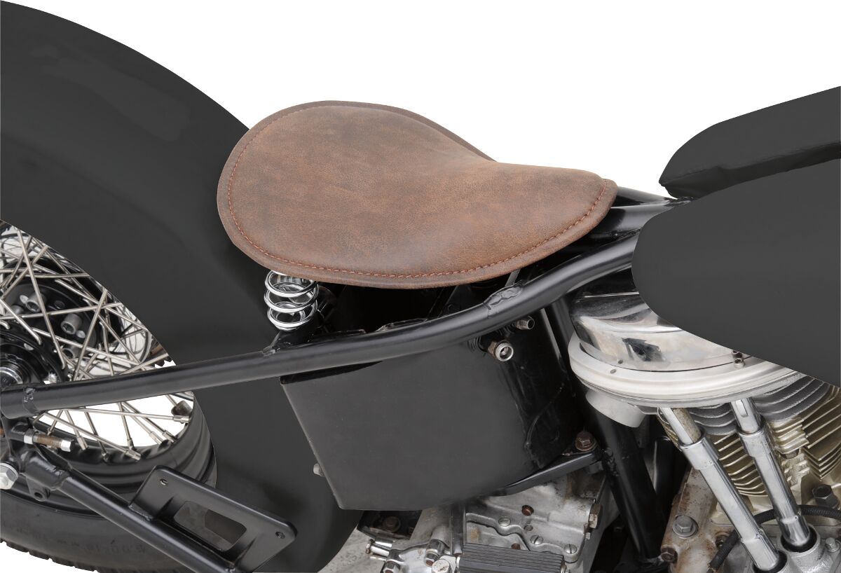 Drag Specialties Seats Seat Solo Sm Brn Distress SEATS-FOR HARLEY RIGID FRAME Drag Specialties