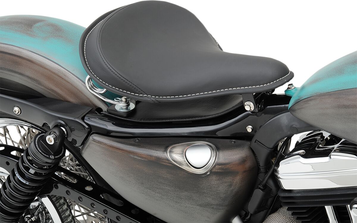Drag Specialties Seats Seat Solo Lg Leather Blk SEATS-FOR HARLEY RIGID FRAME Drag Specialties