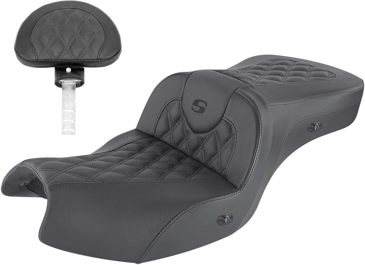 Saddlemen Roadsofa LS Heated With Driver's Backrest Seat - 20+ Indian Seat Saddlemen